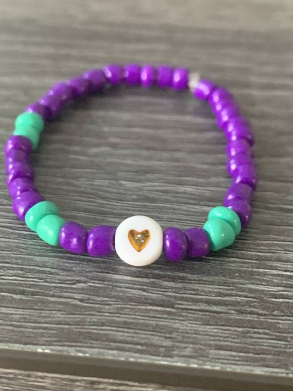 Armband paars met groen