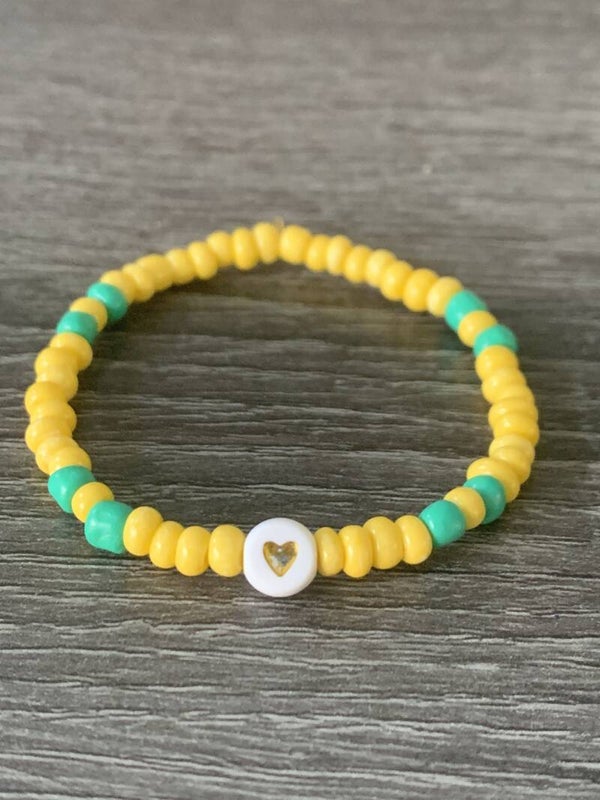 Armband geel met groen