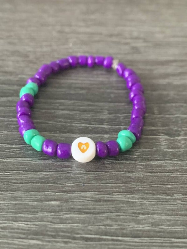 Armband paars met groen