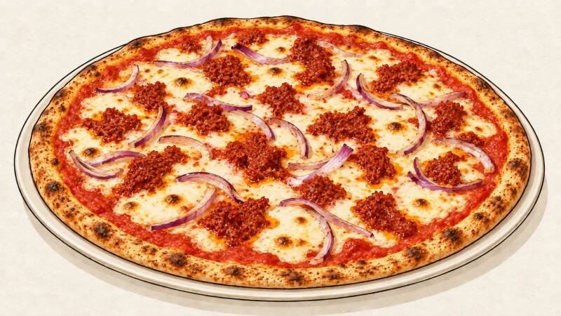 Illustration of the Calabrese pizza