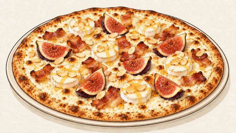 Illustration of the Capra & Dolce pizza
