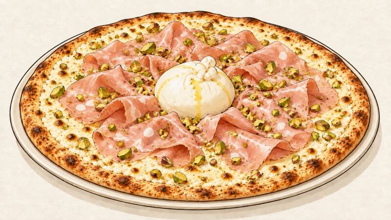 Illustration of the Émilienne pizza