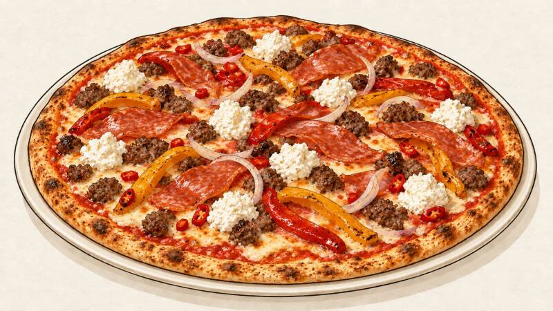 Illustration of the Kanibal pizza