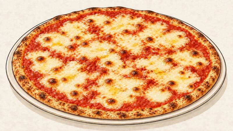 Illustration of the Marguerite pizza