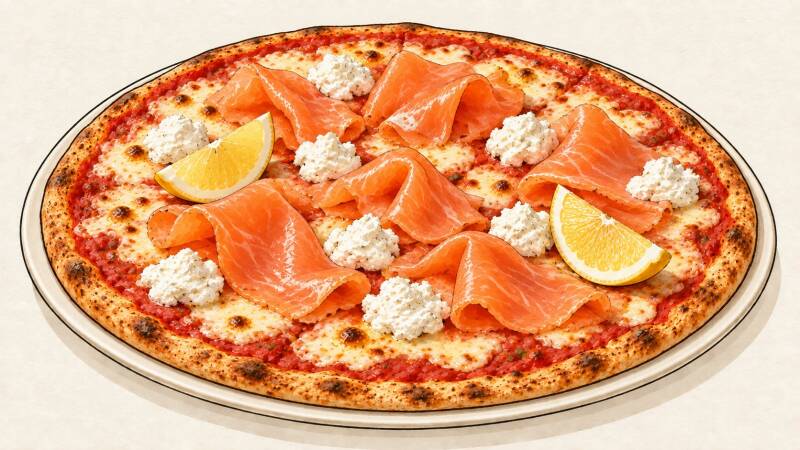 Illustration of the Salmone pizza