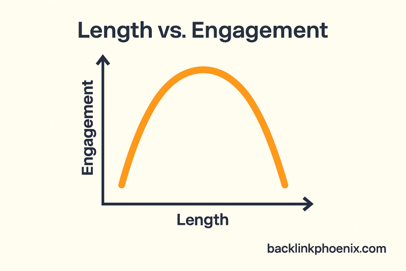 Backlink Phoenix chart showing ideal content length for maximum engagement