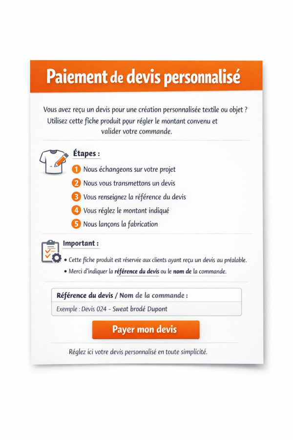 Paiement de devis personnalisé