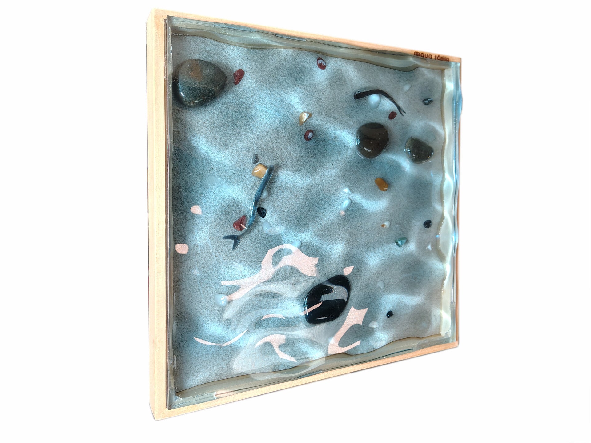 Quadro acqua blu quadrato