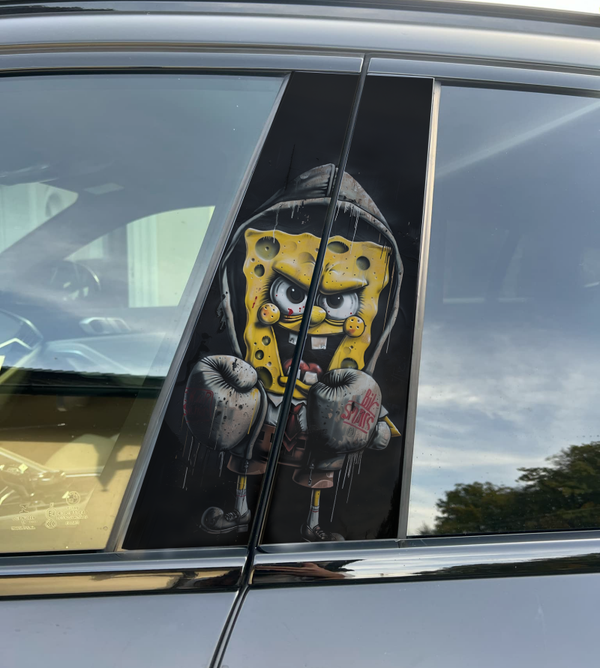 Premium Vinyl Car Pillar Wrap – Stylish & Durable B-Pillar Decal Spongebob