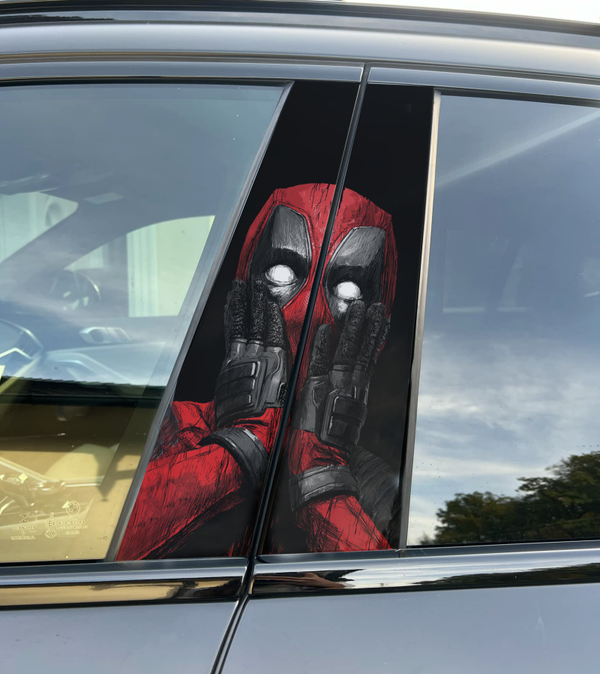 Premium Vinyl Car Pillar Wrap – Stylish & Durable B-Pillar DEADPOOL