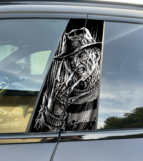 Premium Vinyl Car Pillar Wrap Stylish Durable B-Pillar Freddy Krueger