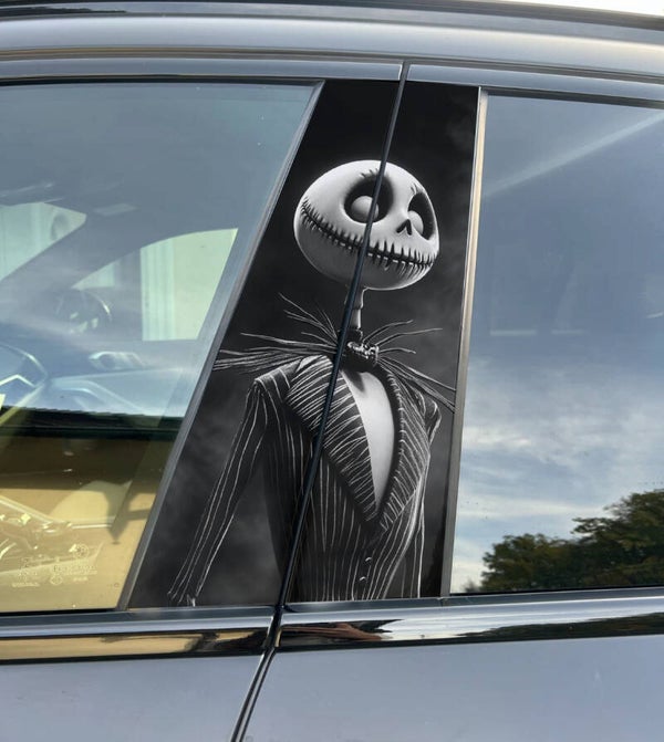 Premium Vinyl Car Pillar Wrap – Stylish & Durable B-Pillar Jack Skellington