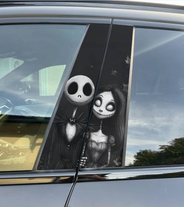 Premium Vinyl Car Pillar Wrap – Stylish & Durable B-Pillar Jack and Sally