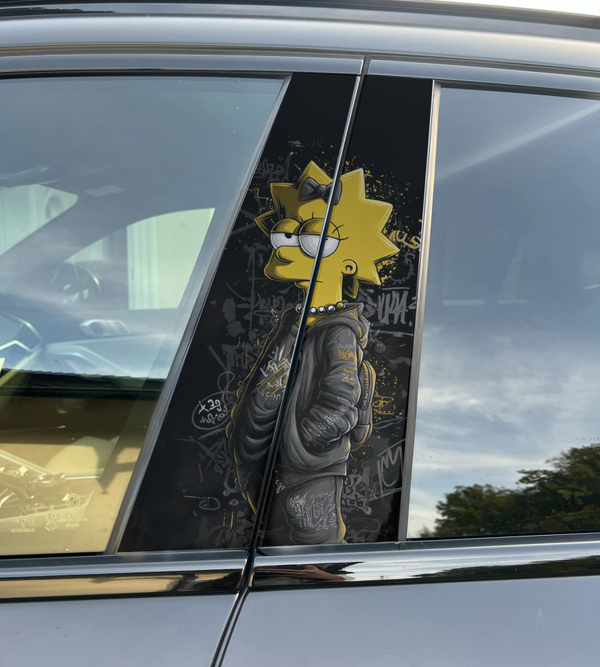 Premium Vinyl Car Pillar Wrap – Stylish & Durable B-Pillar LISA Simpson