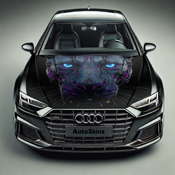 Premium Car Hood Wrap – Custom Design – Gloss/Matte – Easy Install Cyber Panther