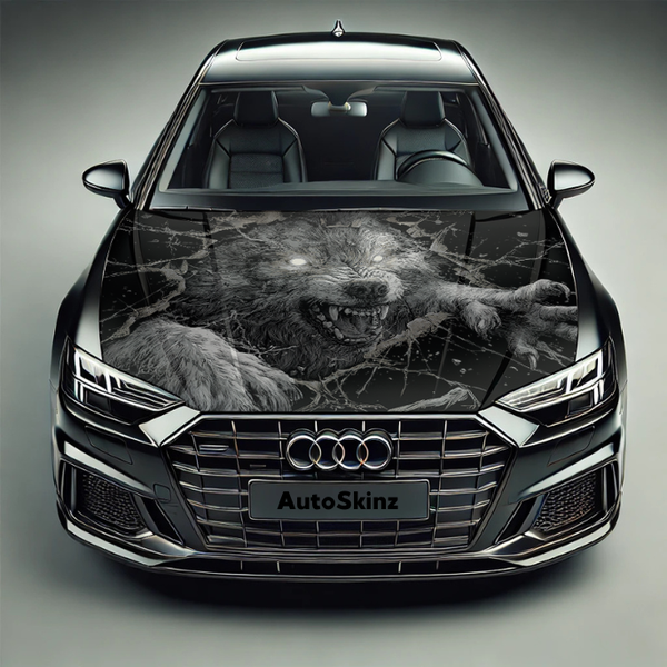 Premium Car Hood Wrap – Custom Design – Gloss/Matte – Easy Install Wolf