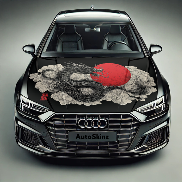 Premium Car Hood Wrap – Custom Design – Gloss/Matte – Easy Install Ink Dragon