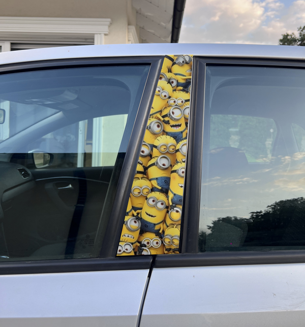 Exclusive Single Car Pillar Wrap – Premium Vinyl Decal Minions Limited Edition