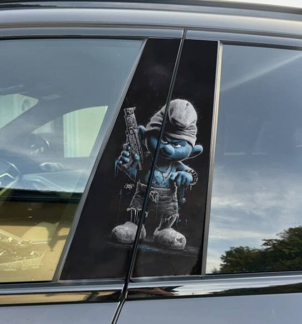 Premium Vinyl Car Pillar Wrap – Stylish & Durable B-Pillar Decal Smurf
