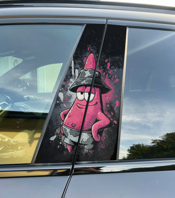 Premium Vinyl Car Pillar Wrap – Stylish & Durable B-Pillar Decal PATRICK STAR
