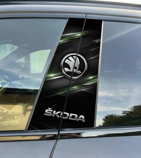 Premium Vinyl Car Pillar Wrap Stylish & Durable B-Pillar SKODA