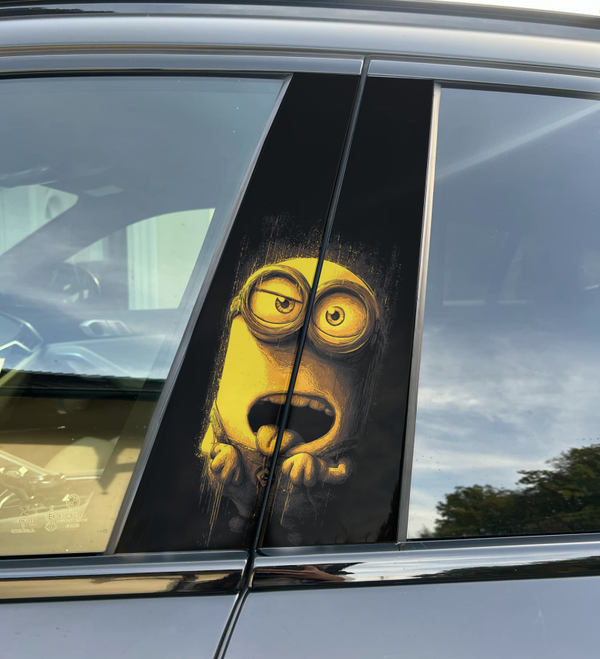 Premium Vinyl Car Pillar Wrap – Stylish & Durable B-Pillar Minions
