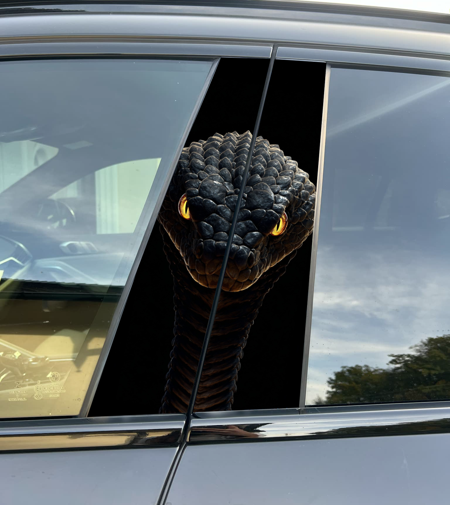 Premium Vinyl Car Pillar Wrap – Stylish & Durable B-Pillar Decal Cobra Snake