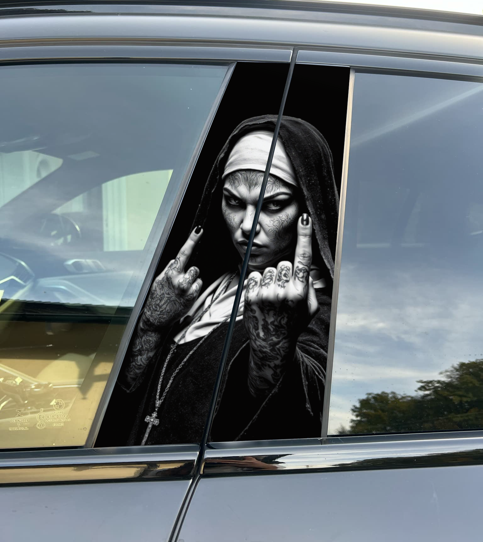 Premium Vinyl Car Pillar Wrap – Stylish & Durable B-Pillar Rebel Nun