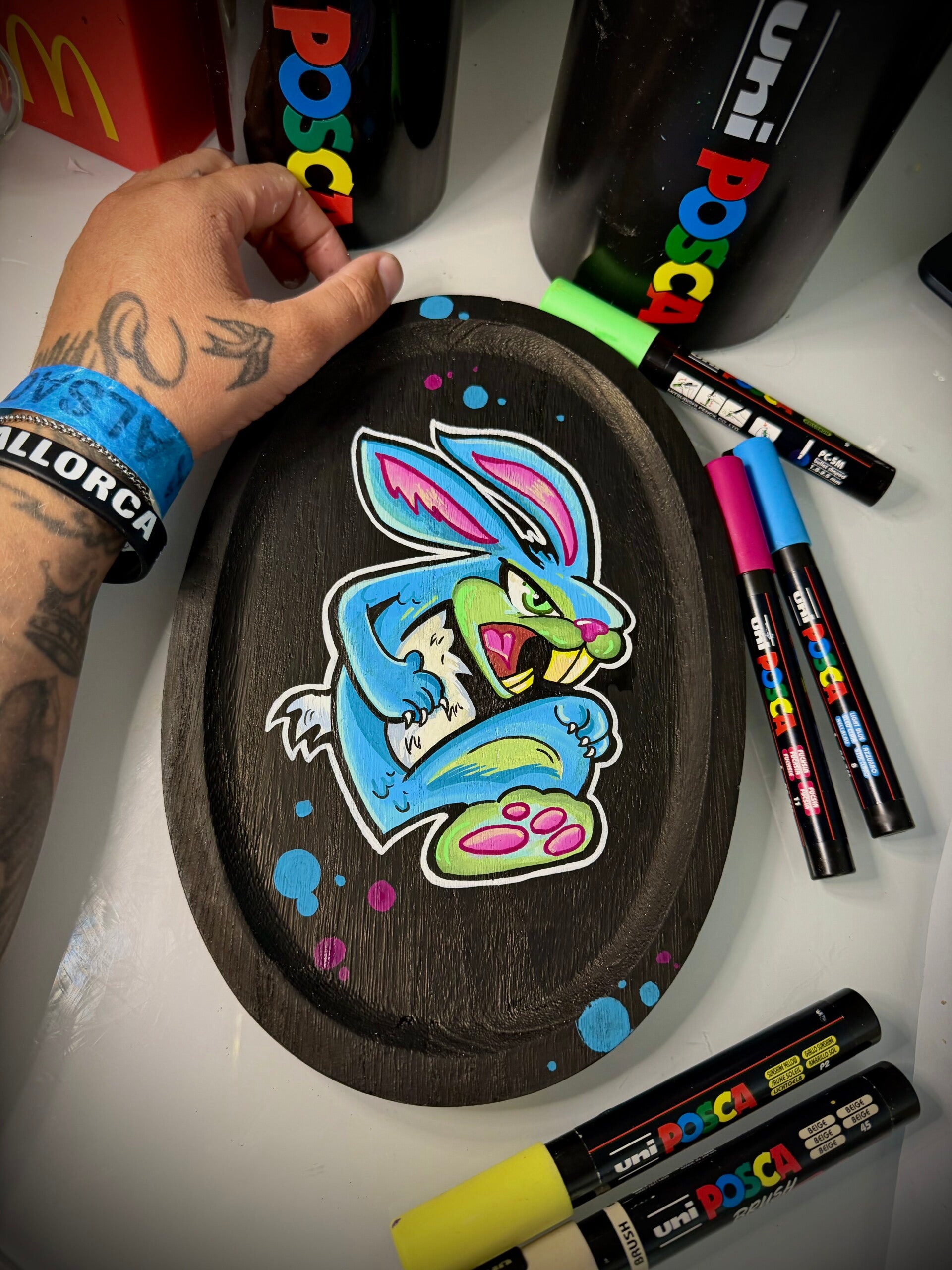Plateau en bois Lapin