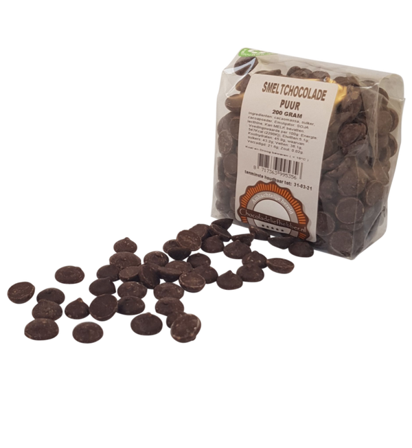Smeltchocolade puur - 200 gram