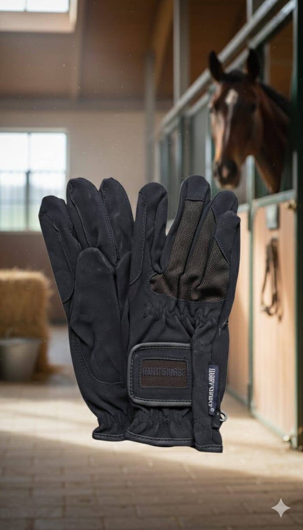 zwarte harry horse handschoenen