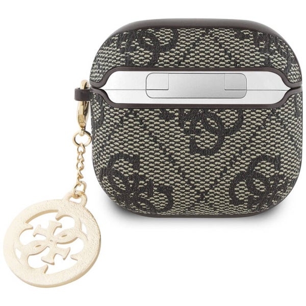 Funda para AirPods 4 Guess GUA4P4E4CDW marrón 4G Charm Collection