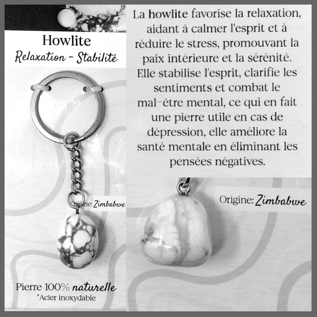 Porte-clé Howlite