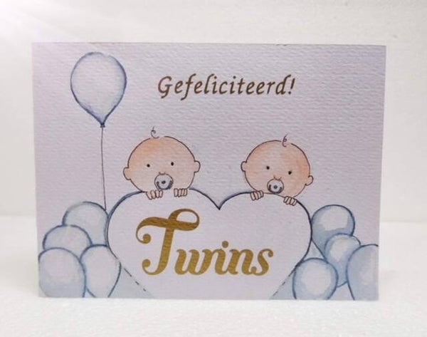 Wenskaart twins - jongens