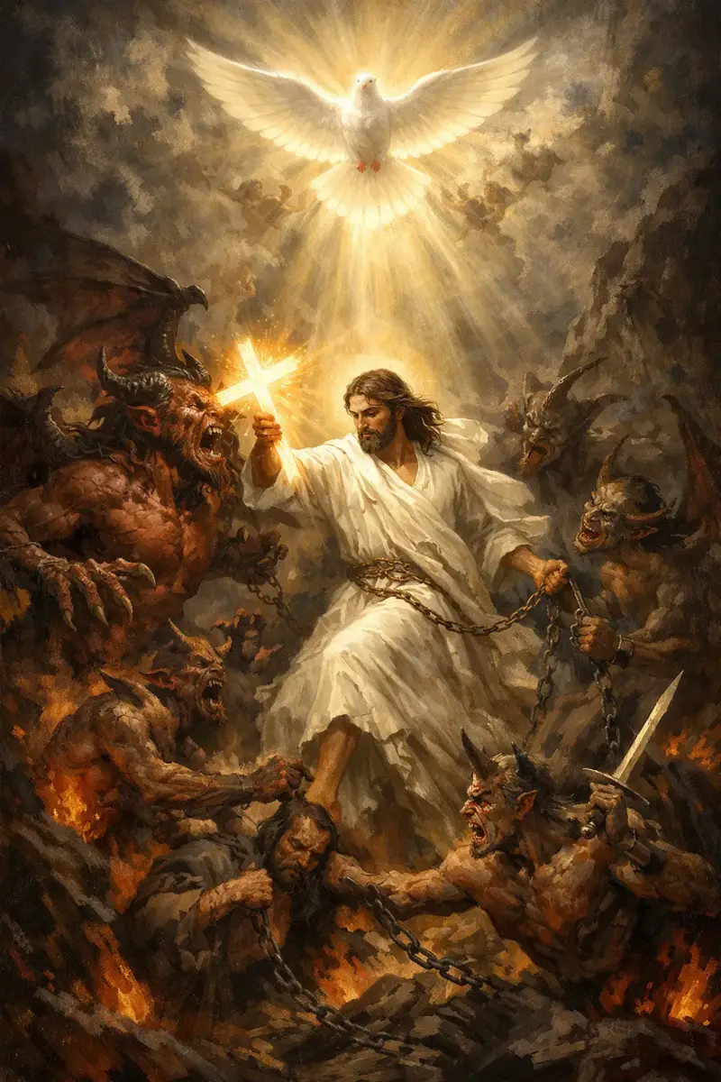 Jésus-Christ combattant le Diable
