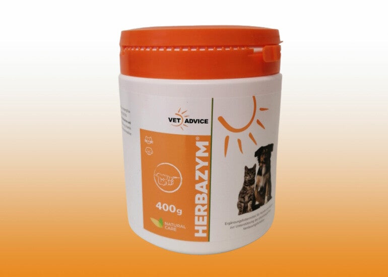 HERBAZYM Ergänzungsfuttermittel für Hund und Katze zur Unterstützung der physiologischen Verdauungsfunktion mit natürlichen Enzymen zur Verwertung der Nährstofffe aus dem aufgenommenen Futter und zur Förderung der Verdauungsaktivität.