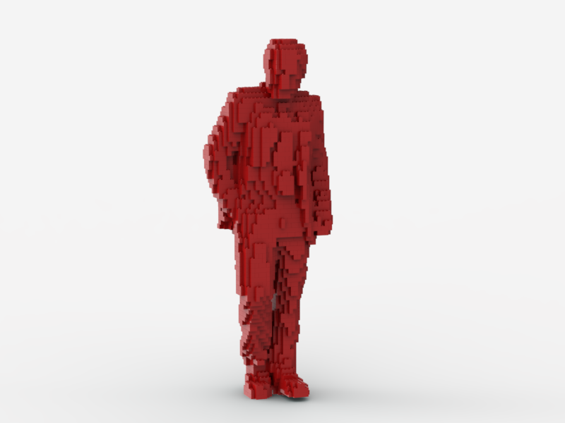 The Weight of Progress LEGO® Sculpture - Red