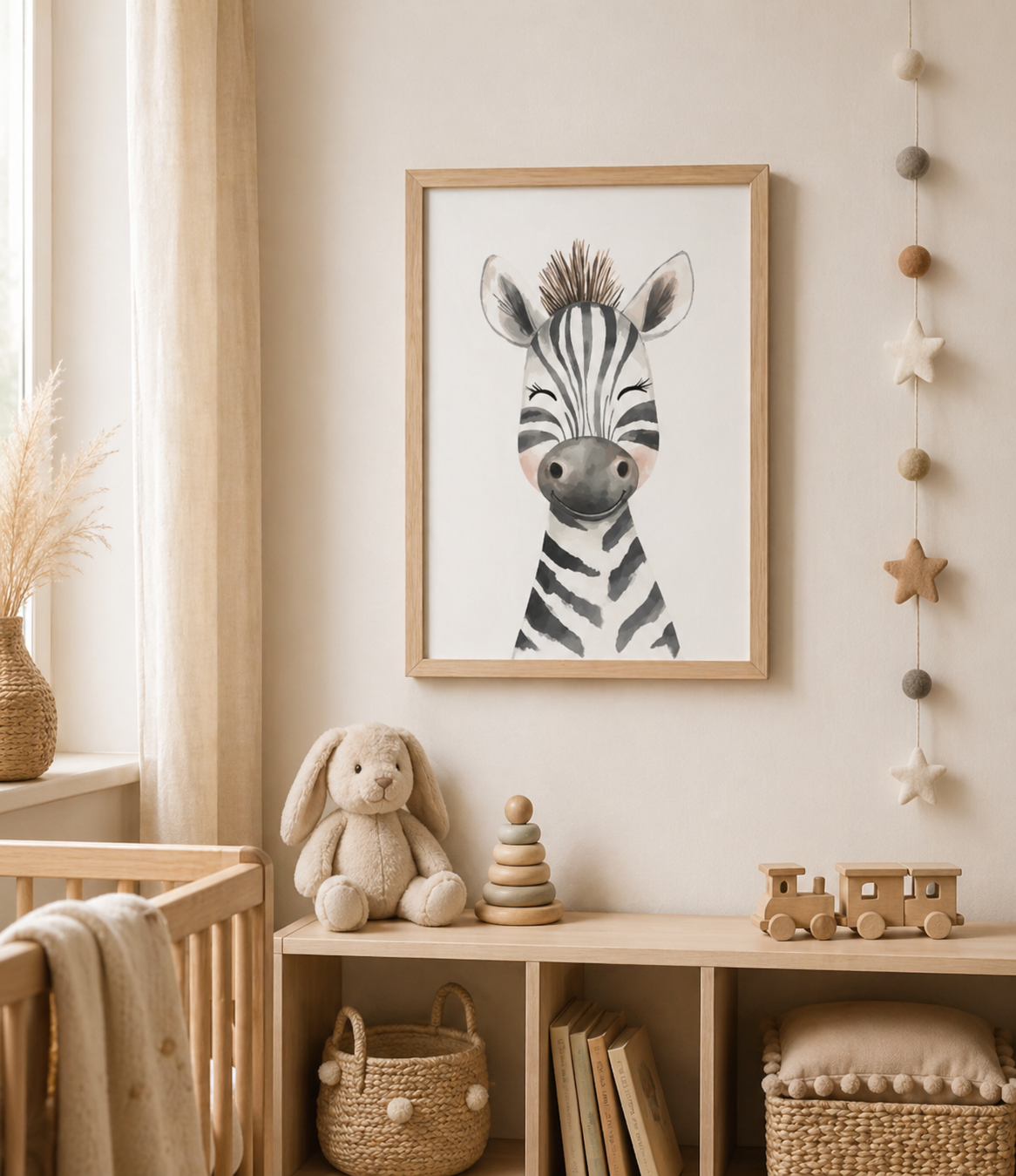 Kinderkamerposter | Diertjes | Portret | Zebra