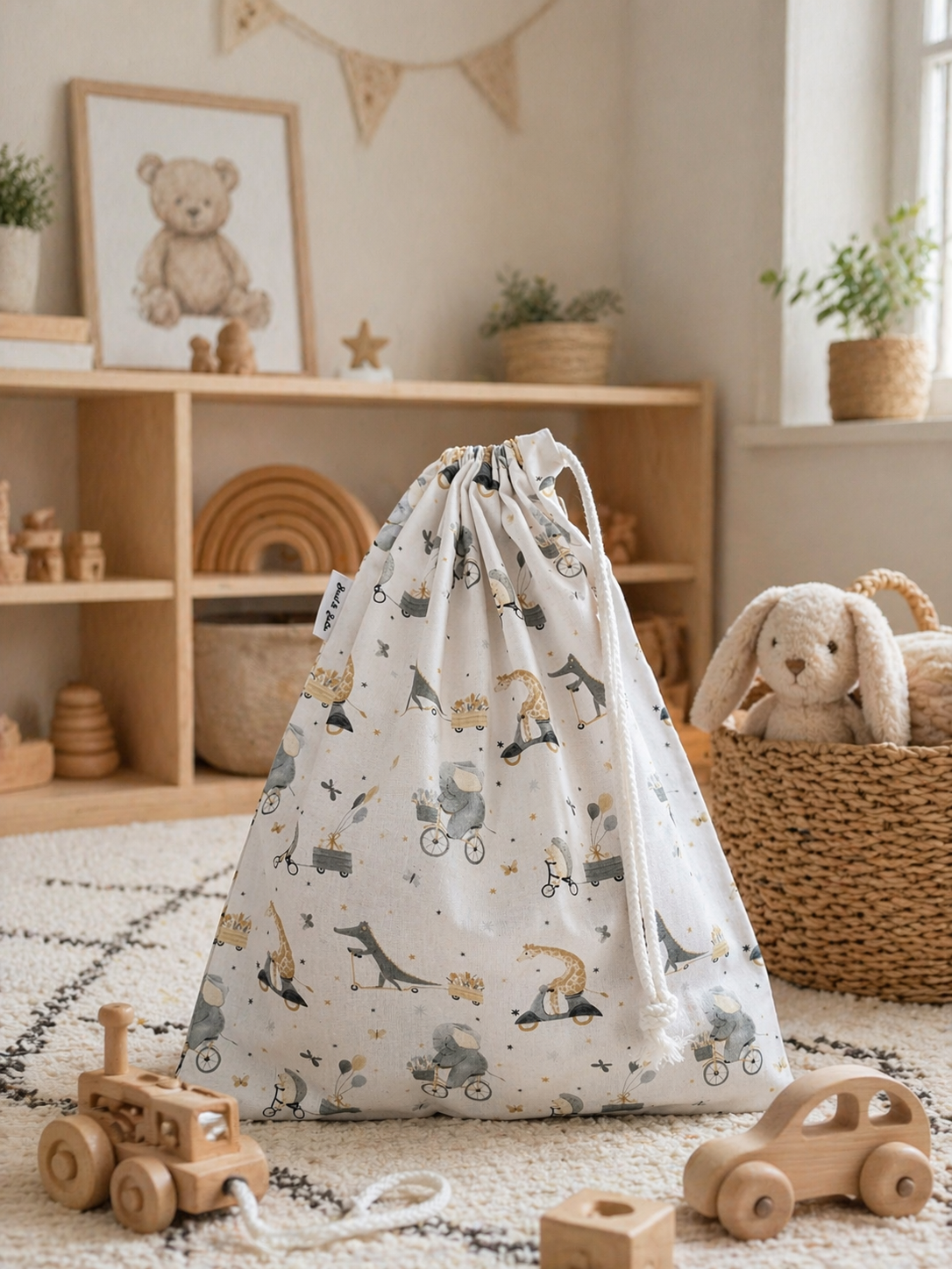 Opbergzakjes | Handgemaakt | Diertjes op de fiets