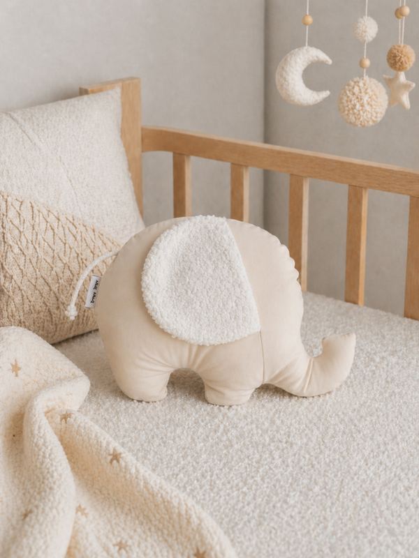 Geboorteknuffel | Handgemaakt | Olifant ecru