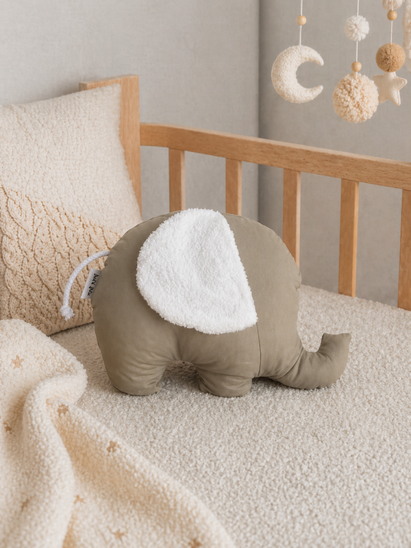 Geboorteknuffel | Handgemaakt | Olifant kaki