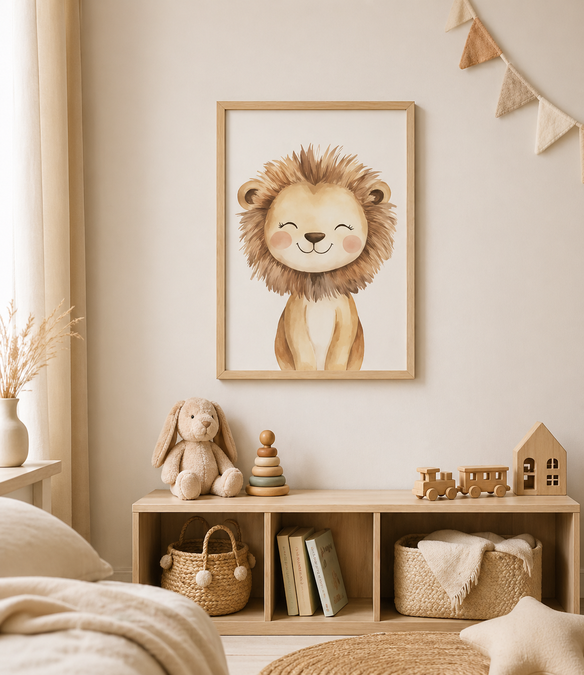 Kinderkamerposter | Diertjes | Portret | Leeuw
