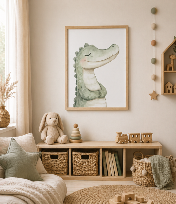 Kinderkamerposter | Diertjes | Portret | Krokodil