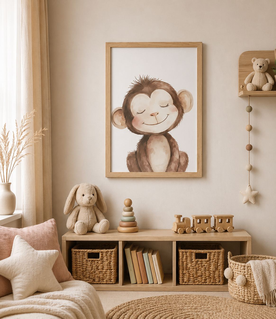 Kinderkamerposter | Diertjes | Portret | Aap