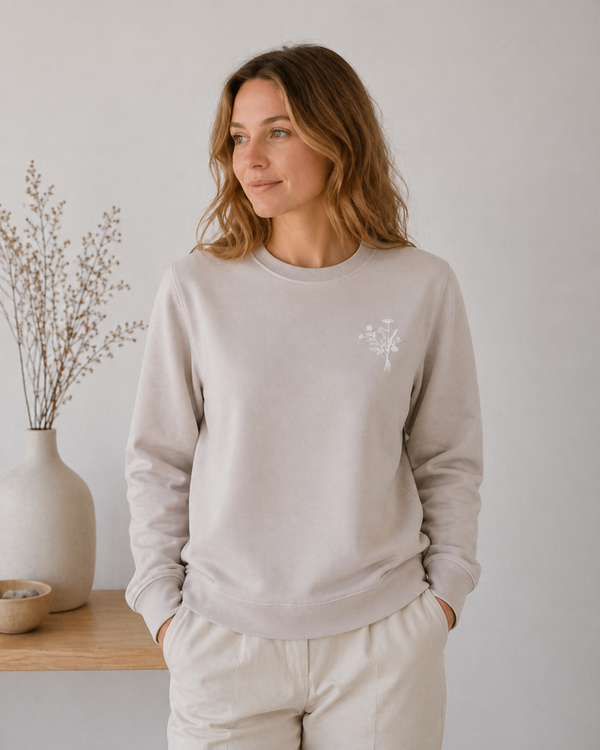WildFlower Collectie | Trui | Zacht beige/grijs
