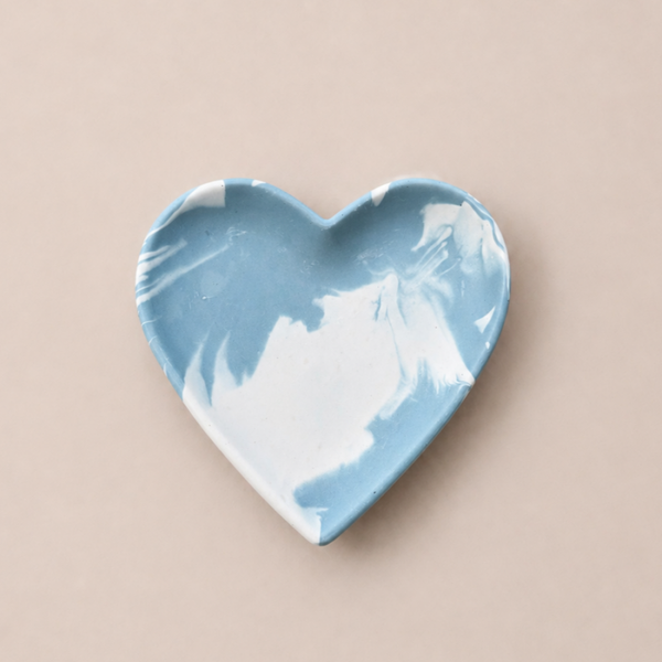 Home decor | Schaaltjes | Hart | Blauw gevlekt
