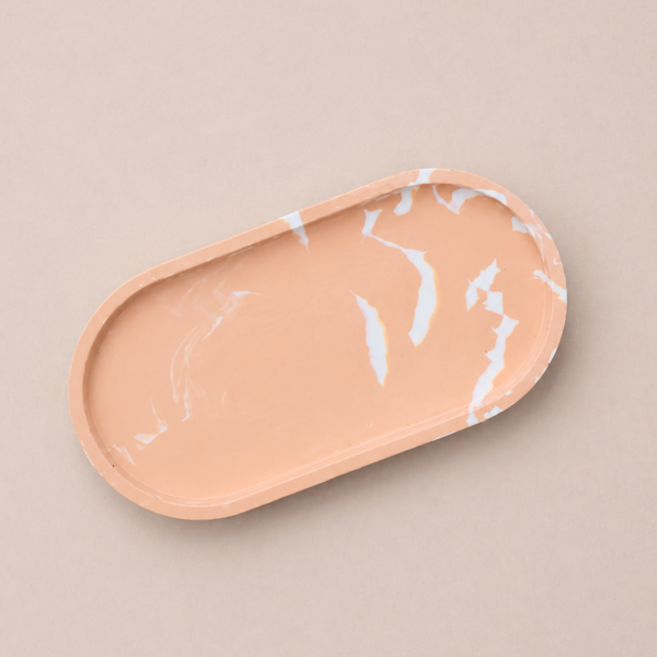 Home decor | Schaaltjes | Ellips | Oranje gemarmerd
