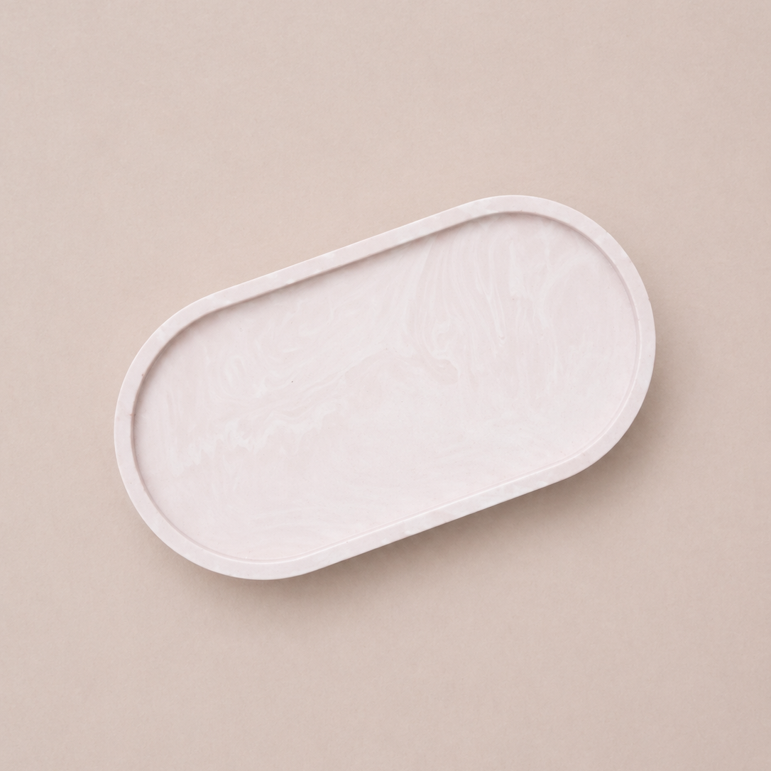 Home decor | Schaaltjes | Ellips | Licht roze gemarmerd