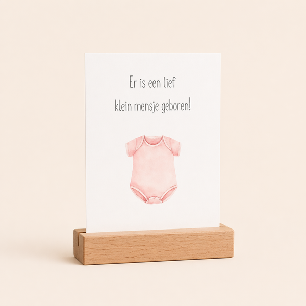 Wenskaart | Geboorte | Rompertje roze
