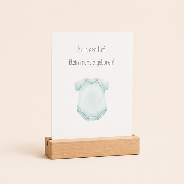 Wenskaart | Geboorte | Rompertje blauw